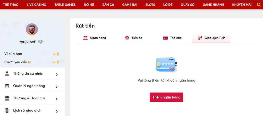  Hoàn tất lệnh rút tiền 6886Win